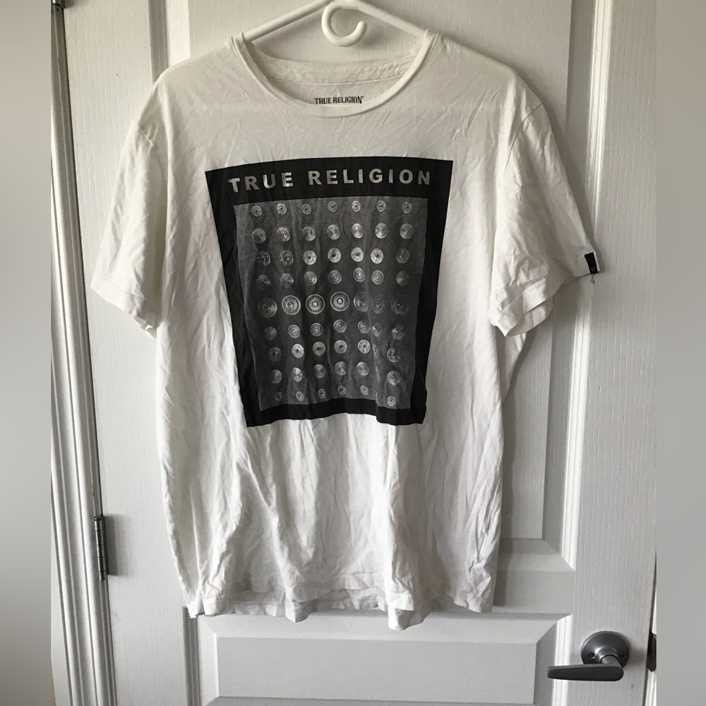 Mens True Religion Button and Rivet T-shirt
